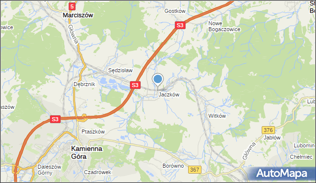 mapa Jaczków, Jaczków na mapie Targeo